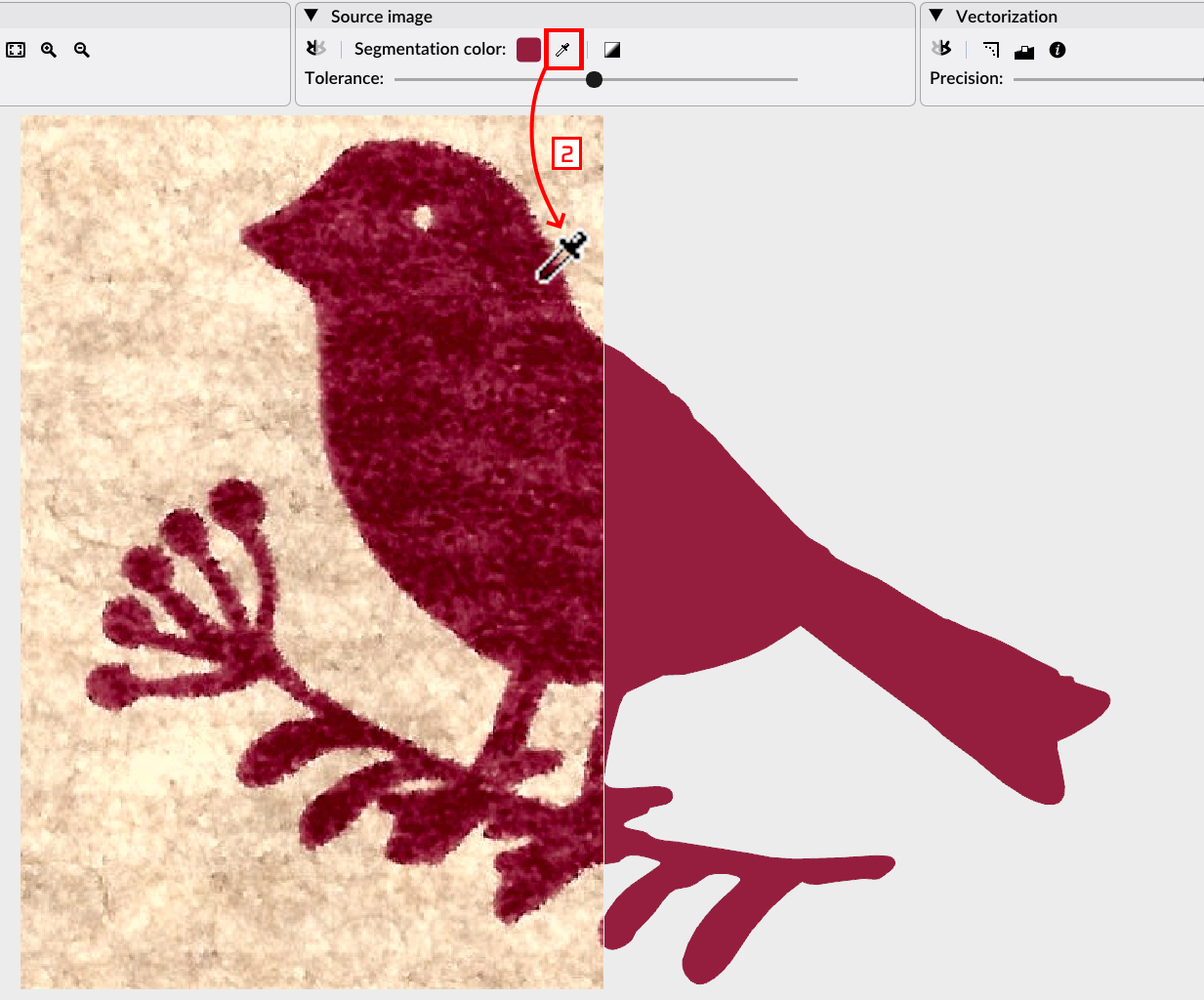 Use the pipette tool on the image