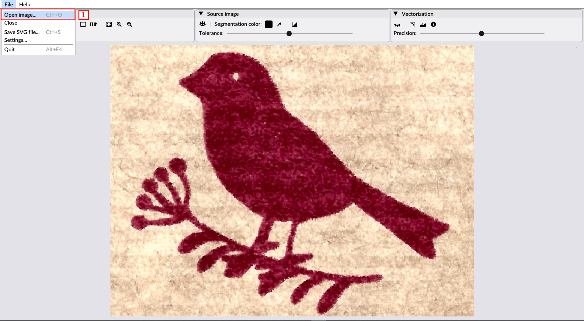 Open the bird.png image